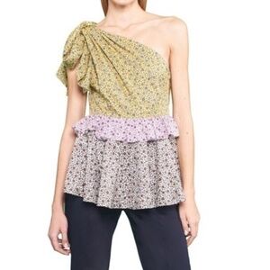 ANNA OCTOBER FLORAL SILK TOP, NWT